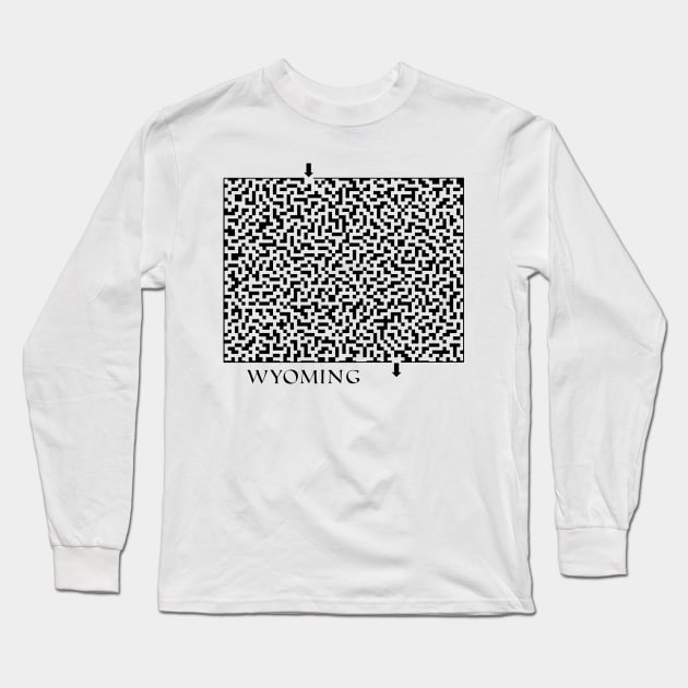 State of Wyoming Maze Long Sleeve T-Shirt by gorff